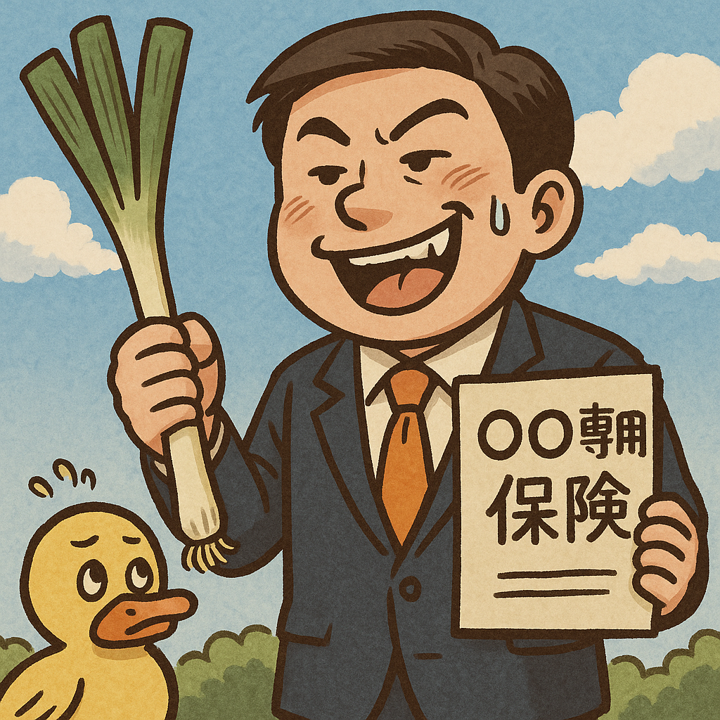 ビジネスマンとカモの心配